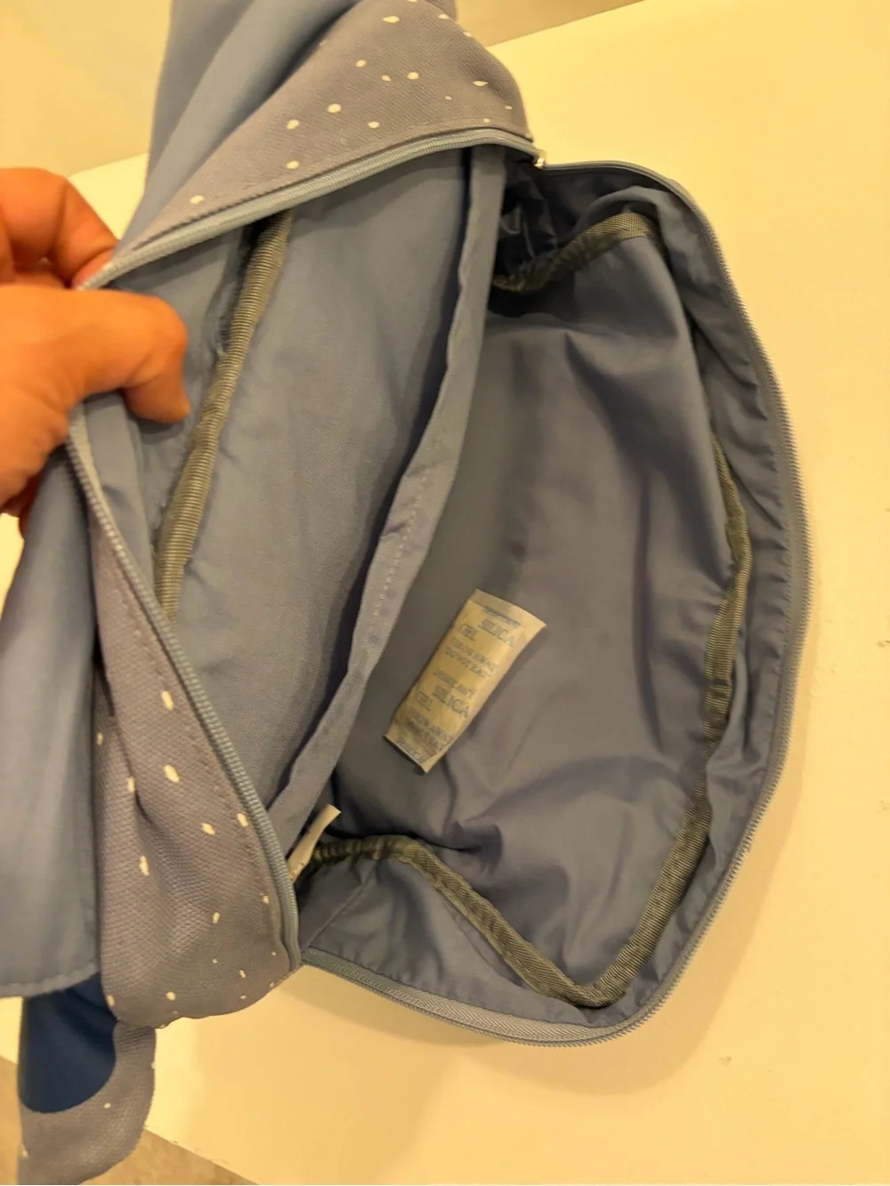 Gray Blue Elephant Kids Satchel Backpack